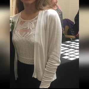 Old Navy Open Front White Sweater